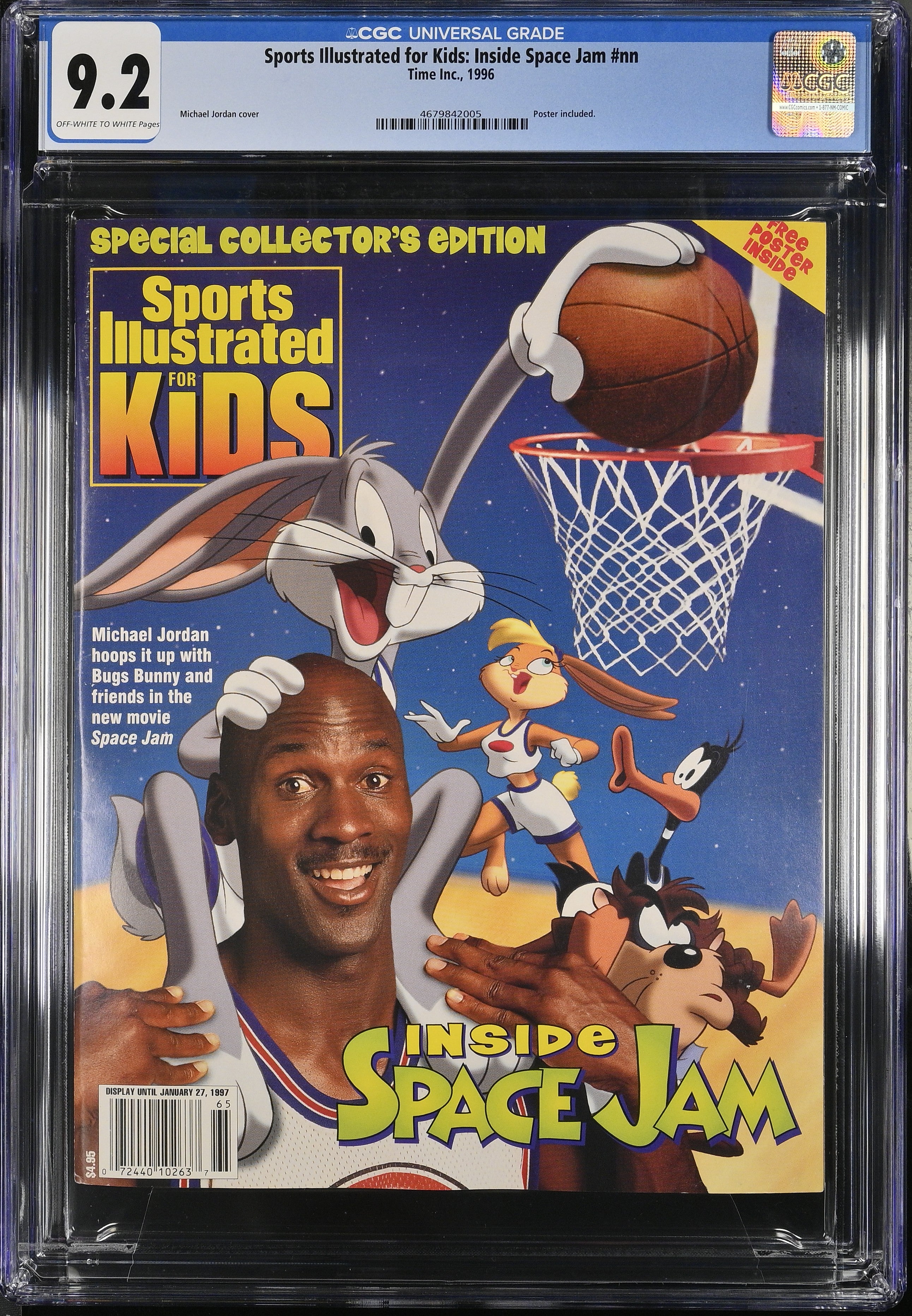 1996 Michael Jordan Sports Illustrated for Kids Inside Space Jam – CGC 9.2 Newsstand Special Collector's Edition