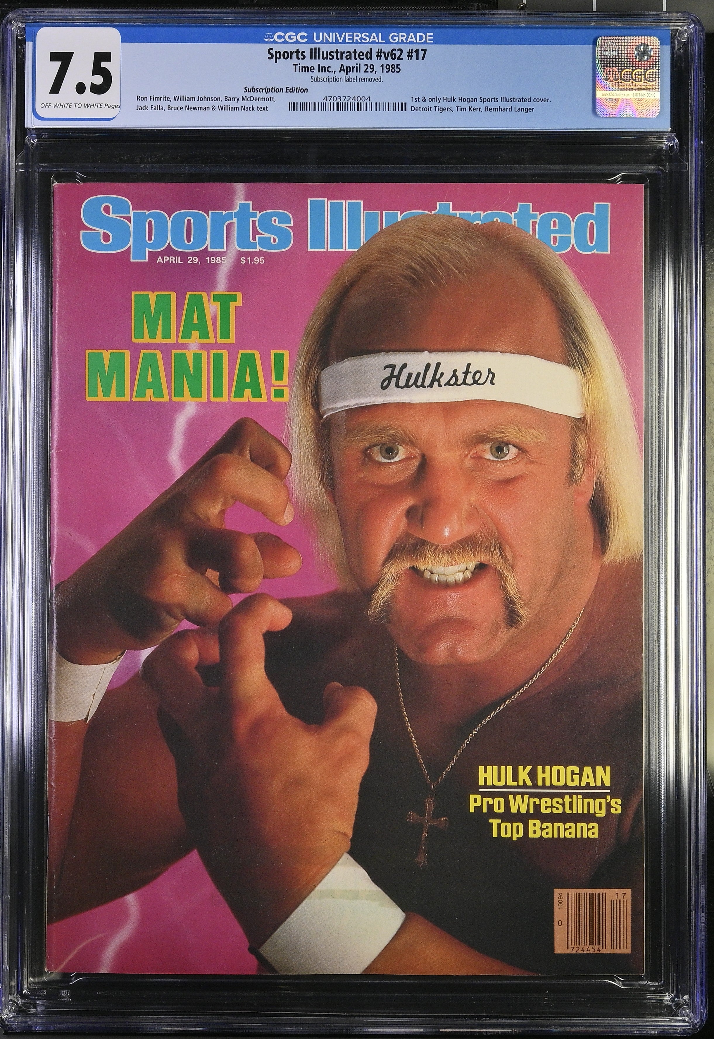 1985 Hulk Hogan Sports Illustrated 1st Cover – CGC 7.5 Subscription
