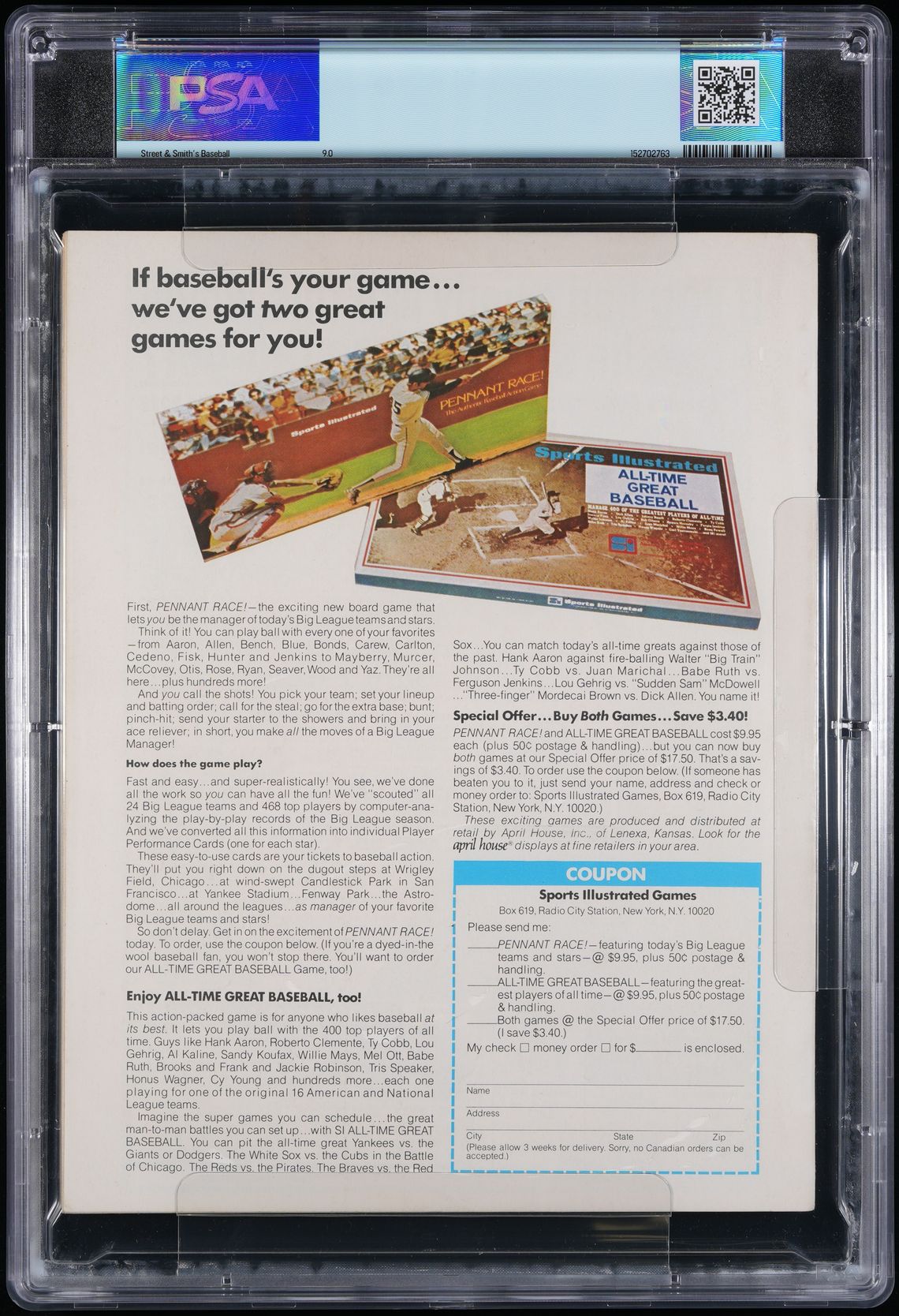1974 Nolan Ryan Street & Smith's 1st Cover Autographed – PSA 9-thumbmail-2