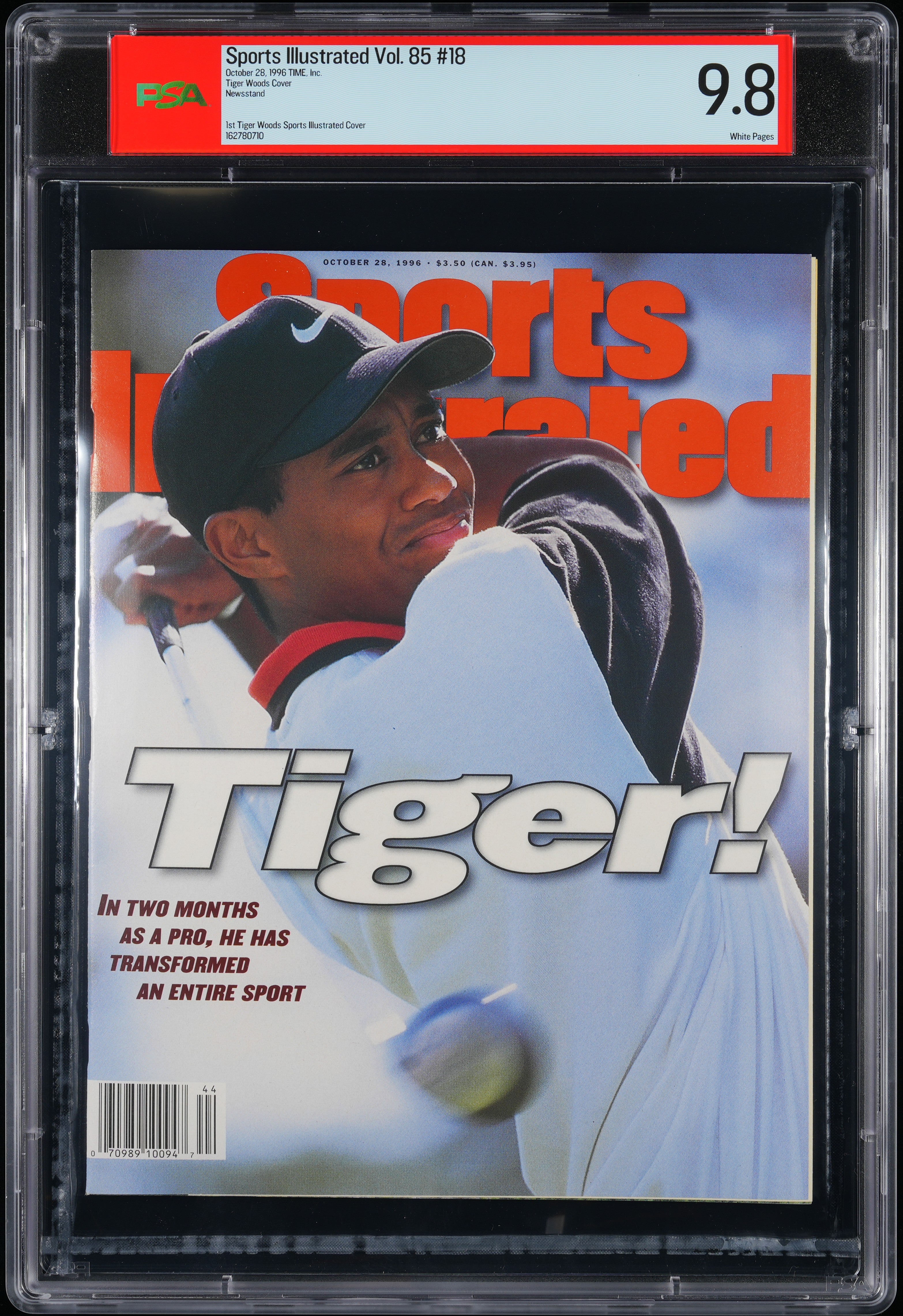 1996 Tiger Woods 1st Sports Illustrated Cover PSA 9.8 Newsstand-thumbmail-1