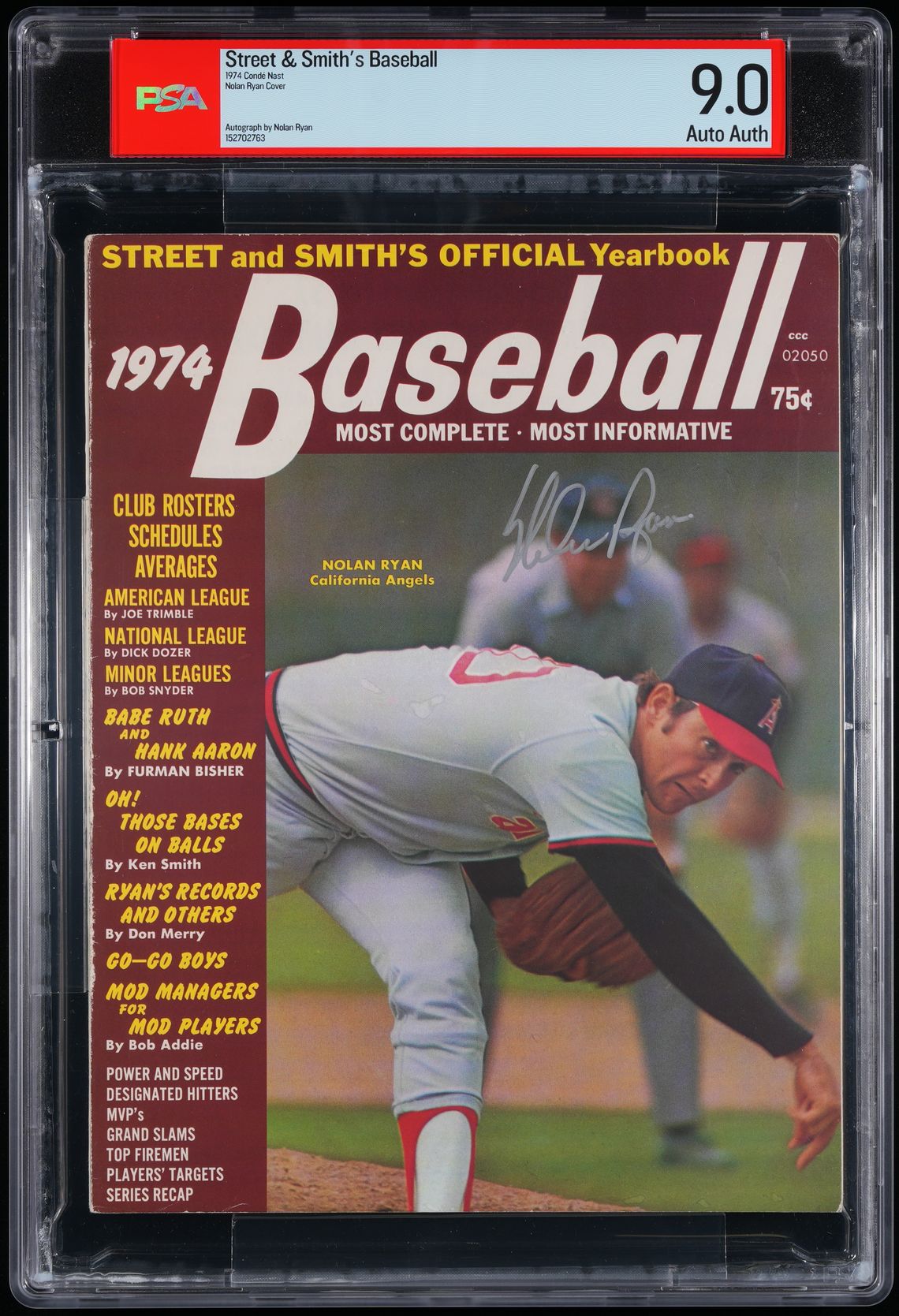 1974 Nolan Ryan Street & Smith's 1st Cover Autographed – PSA 9-thumbmail-1